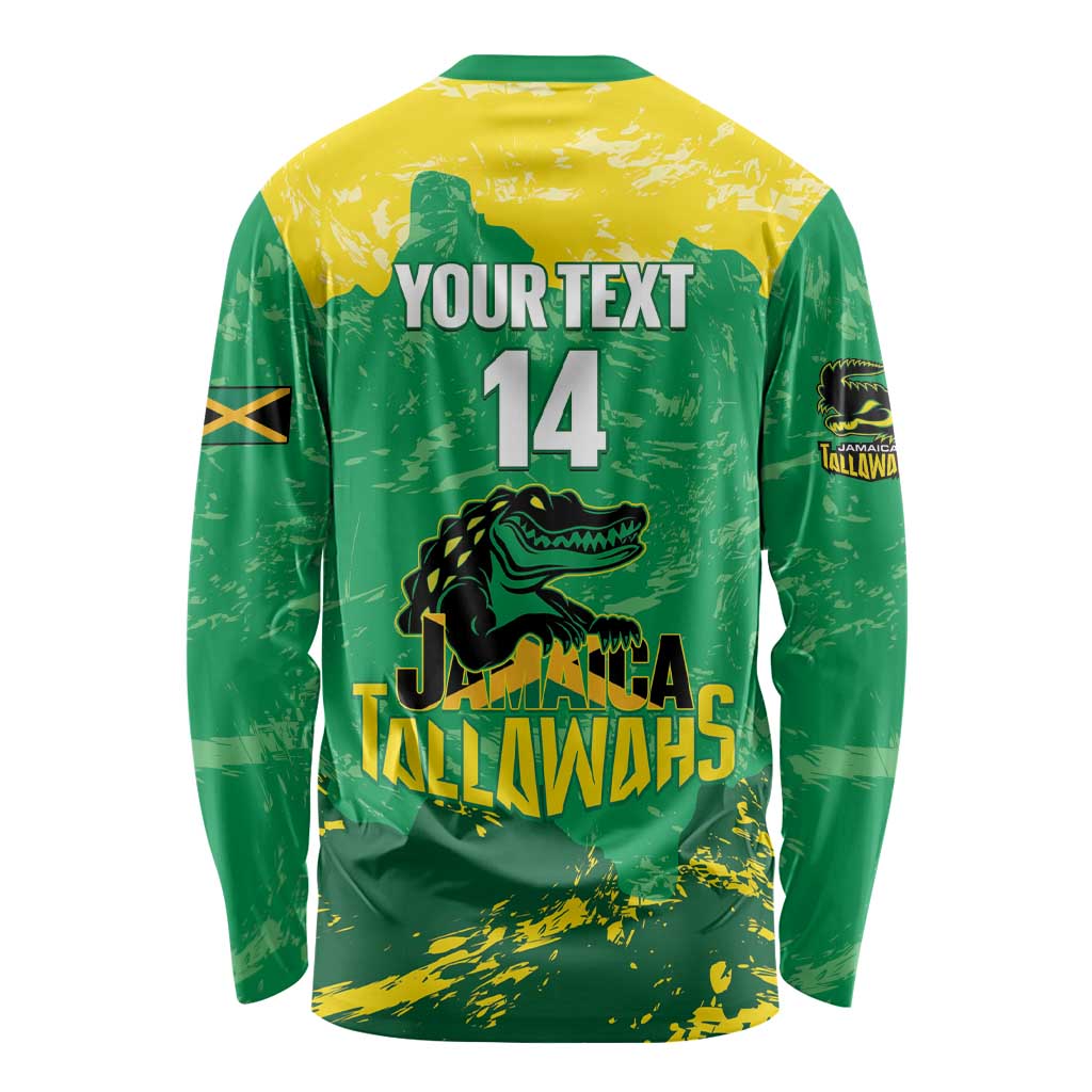 Custom Jamaica Cricket Long Sleeve Shirt Go Champions Tallawahs Grunge Style