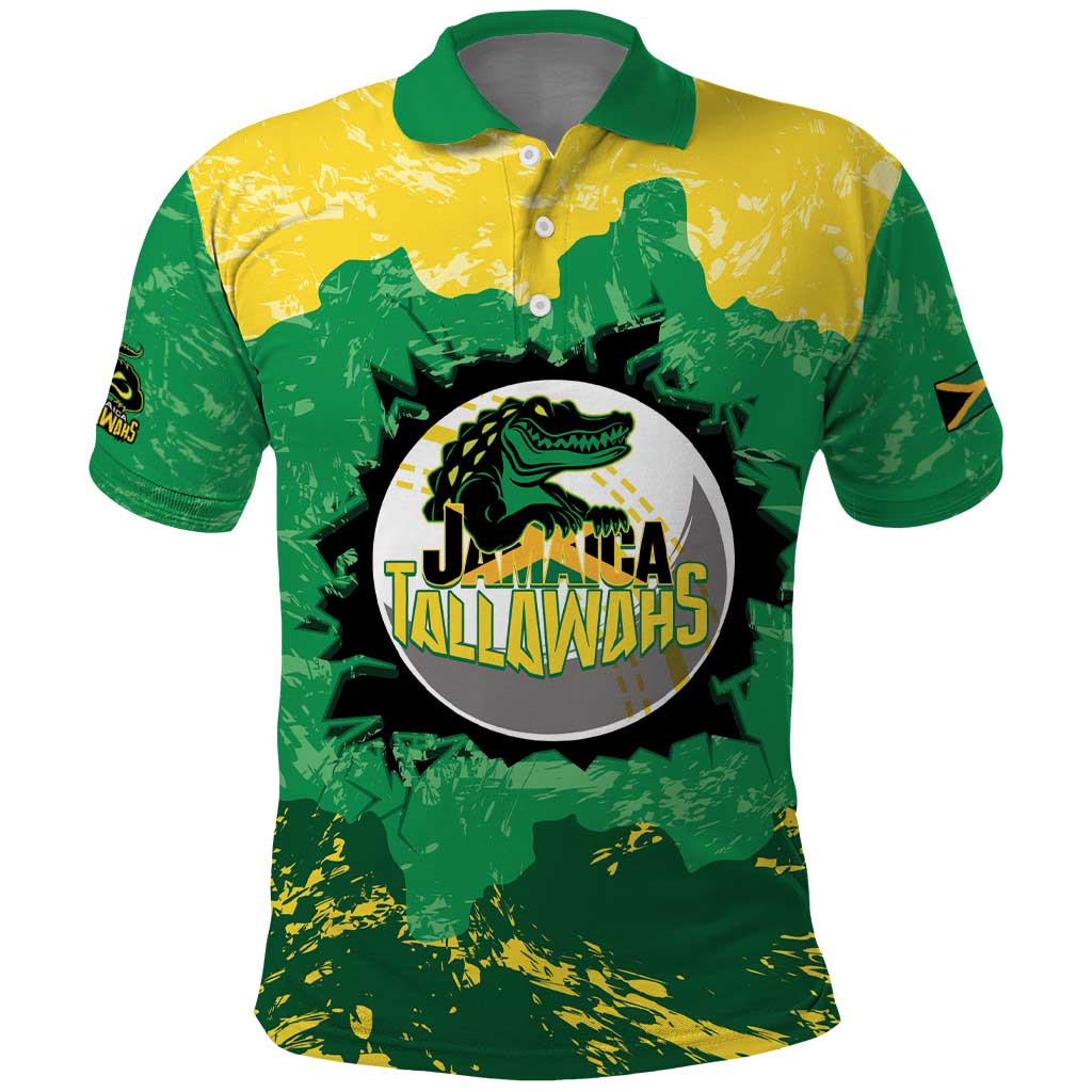 Custom Jamaica Cricket Polo Shirt Go Champions Tallawahs Grunge Style