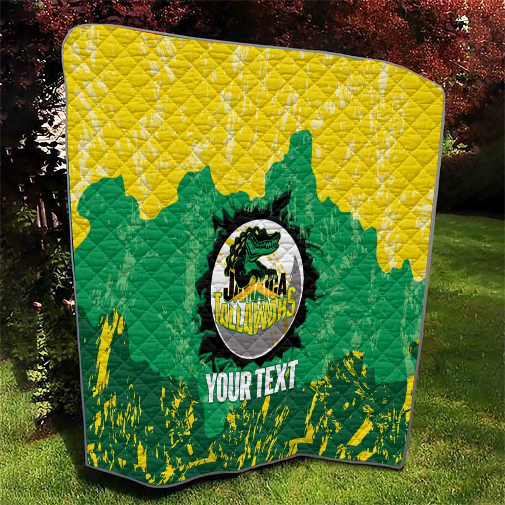 Custom Jamaica Cricket Quilt Go Champions Tallawahs Grunge Style