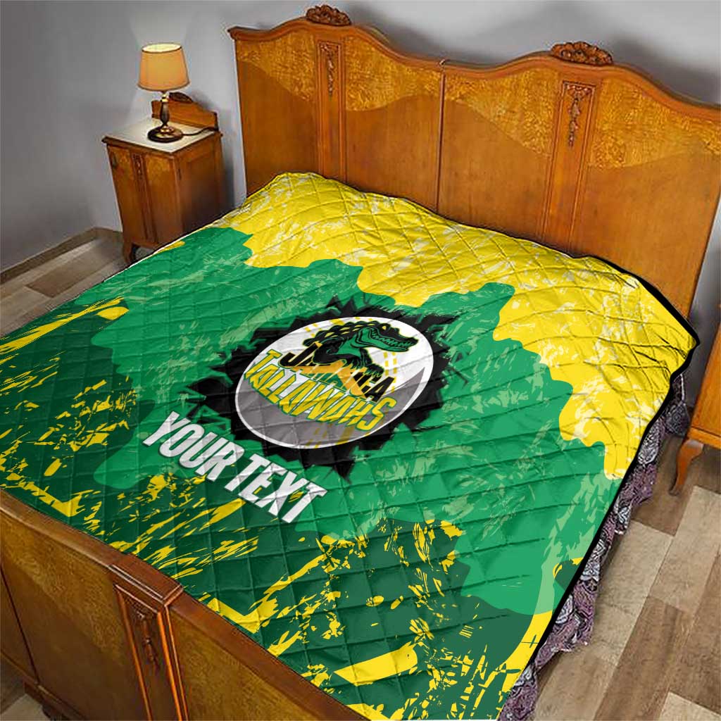 Custom Jamaica Cricket Quilt Go Champions Tallawahs Grunge Style