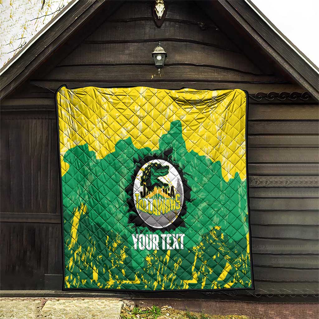 Custom Jamaica Cricket Quilt Go Champions Tallawahs Grunge Style