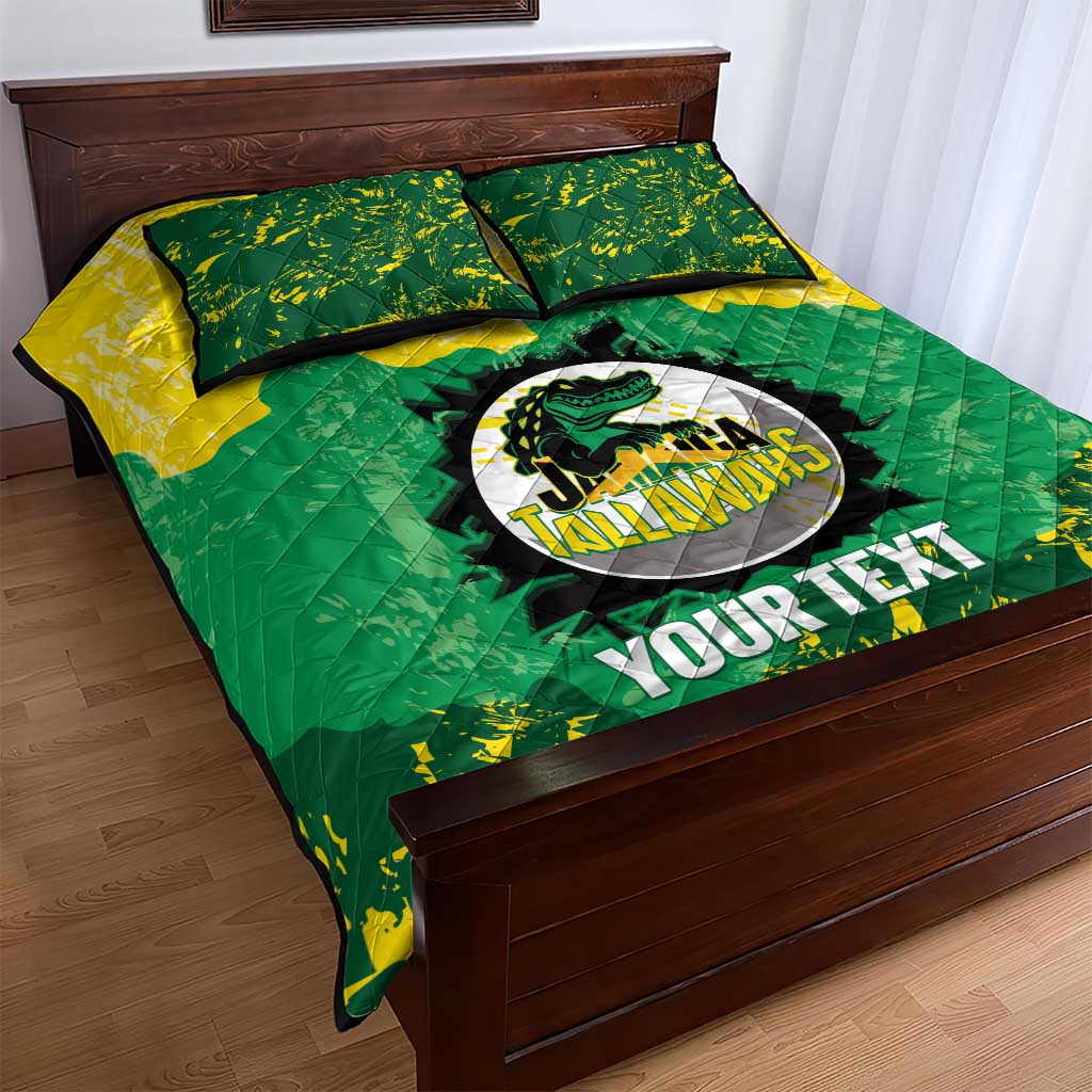Custom Jamaica Cricket Quilt Bed Set Go Champions Tallawahs Grunge Style