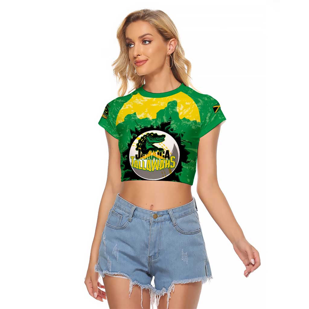 Custom Jamaica Cricket Raglan Cropped T Shirt Go Champions Tallawahs Grunge Style