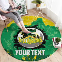 Custom Jamaica Cricket Round Carpet Go Champions Tallawahs Grunge Style