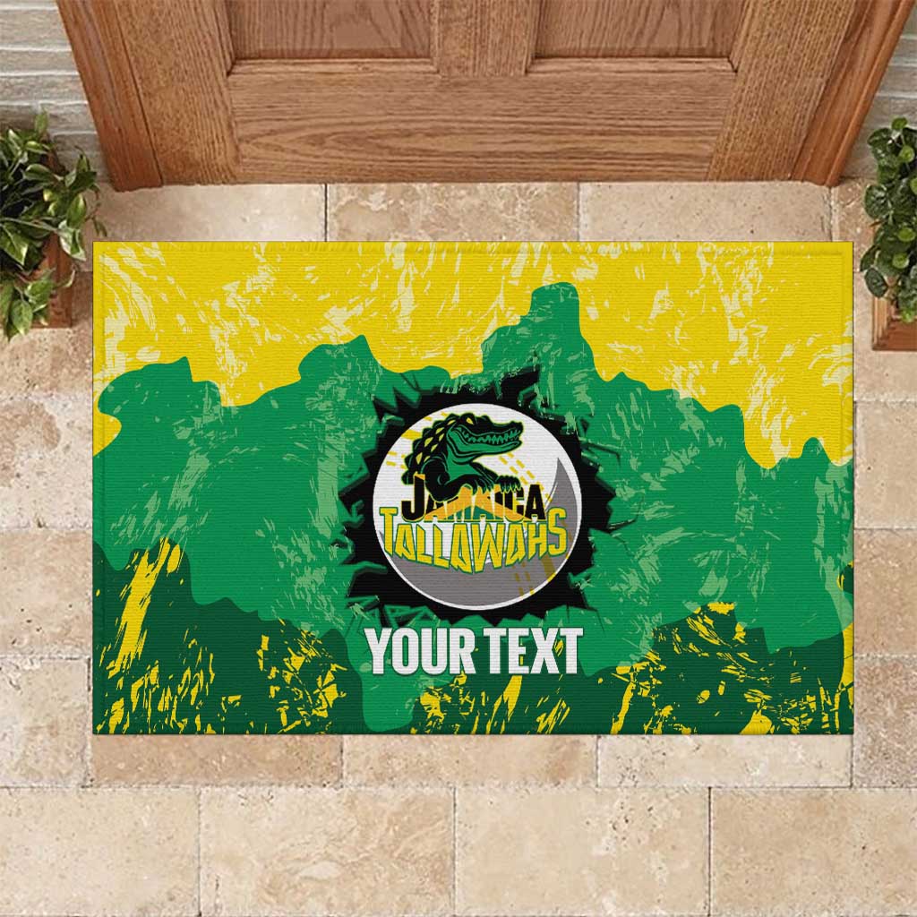 Custom Jamaica Cricket Rubber Doormat Go Champions Tallawahs Grunge Style