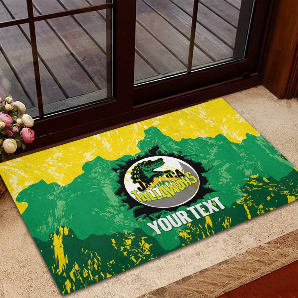 Custom Jamaica Cricket Rubber Doormat Go Champions Tallawahs Grunge Style