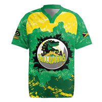 Custom Jamaica Cricket Rugby Jersey Go Champions Tallawahs Grunge Style