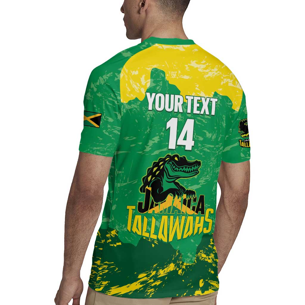 Custom Jamaica Cricket Rugby Jersey Go Champions Tallawahs Grunge Style