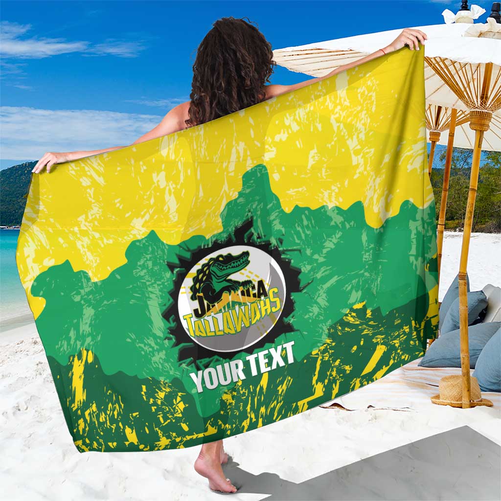 Custom Jamaica Cricket Sarong Go Champions Tallawahs Grunge Style