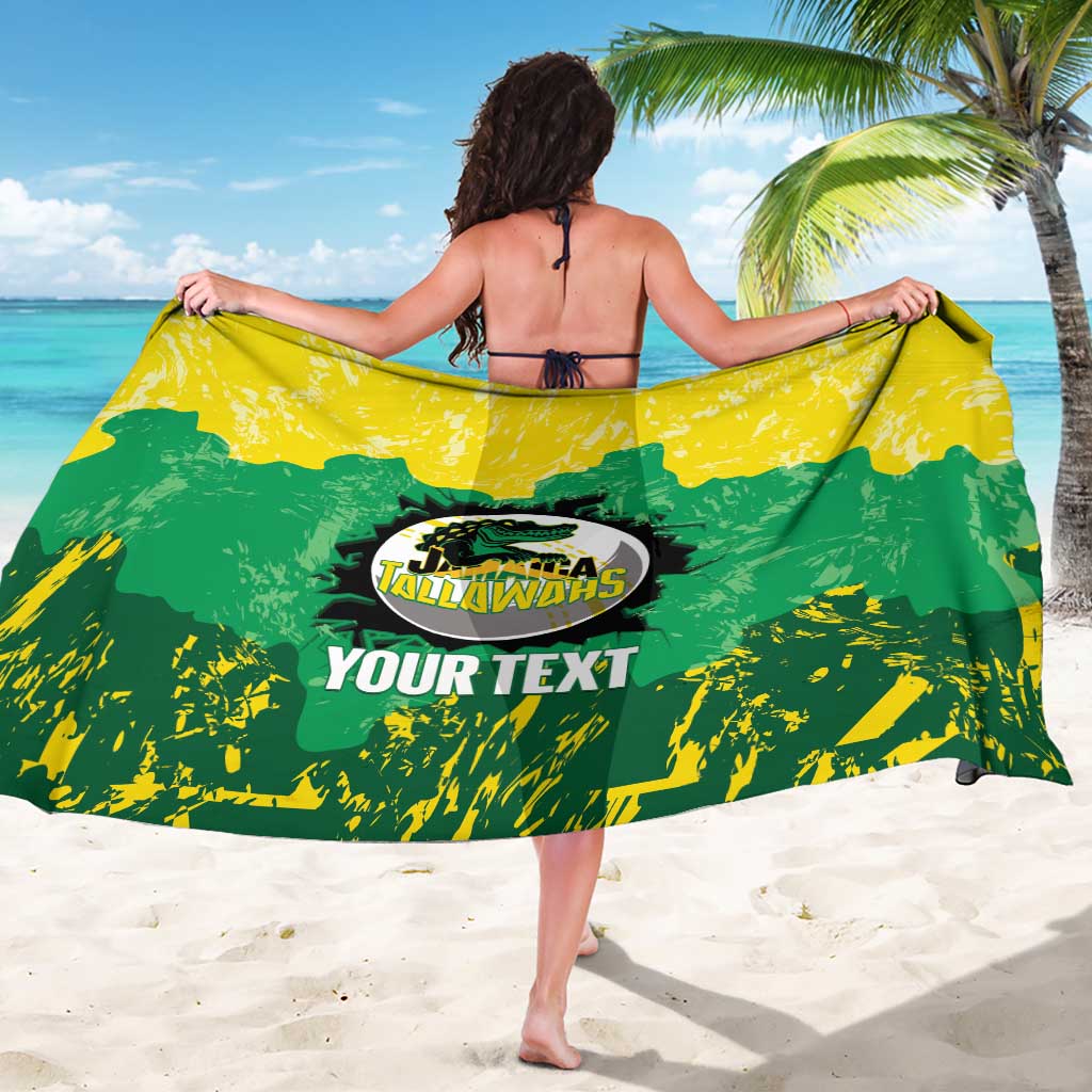 Custom Jamaica Cricket Sarong Go Champions Tallawahs Grunge Style