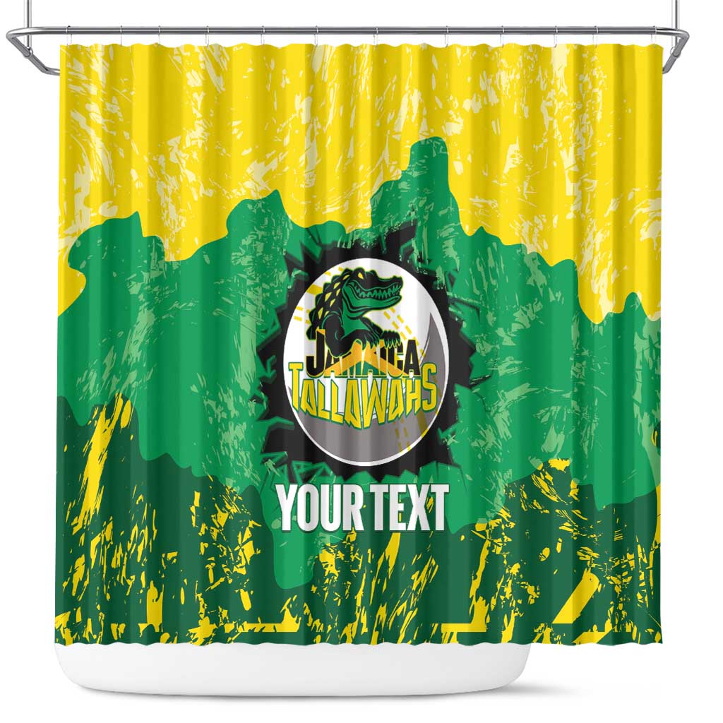 Custom Jamaica Cricket Shower Curtain Go Champions Tallawahs Grunge Style