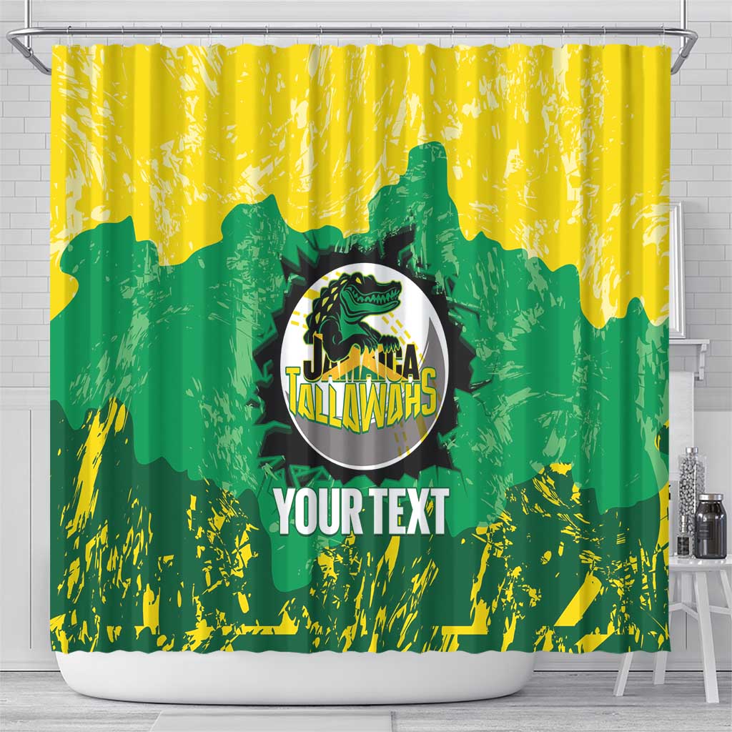 Custom Jamaica Cricket Shower Curtain Go Champions Tallawahs Grunge Style