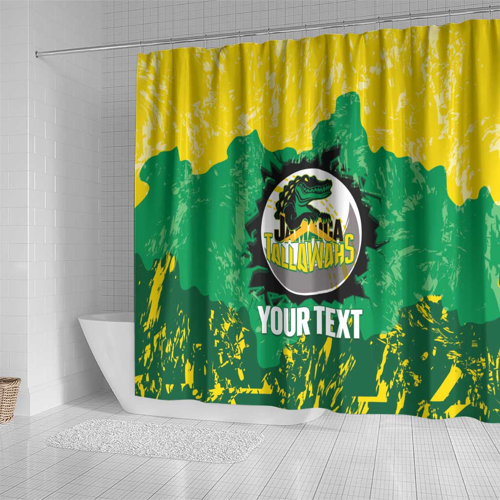 Custom Jamaica Cricket Shower Curtain Go Champions Tallawahs Grunge Style
