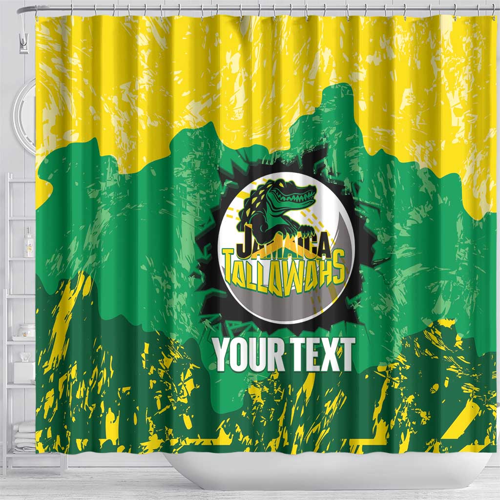 Custom Jamaica Cricket Shower Curtain Go Champions Tallawahs Grunge Style
