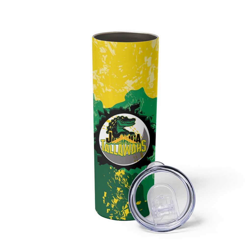 Custom Jamaica Cricket Skinny Tumbler Go Champions Tallawahs Grunge Style
