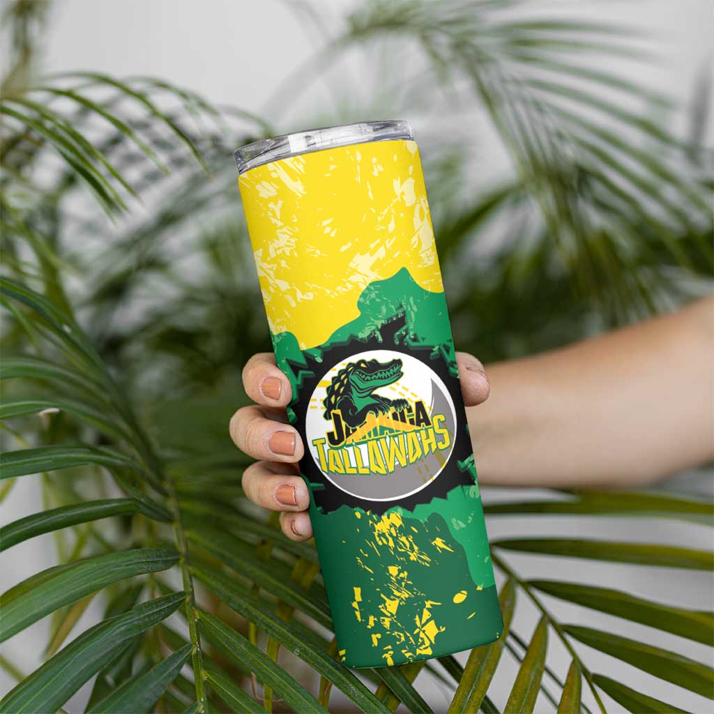 Custom Jamaica Cricket Skinny Tumbler Go Champions Tallawahs Grunge Style
