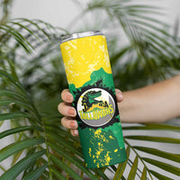 Custom Jamaica Cricket Skinny Tumbler Go Champions Tallawahs Grunge Style