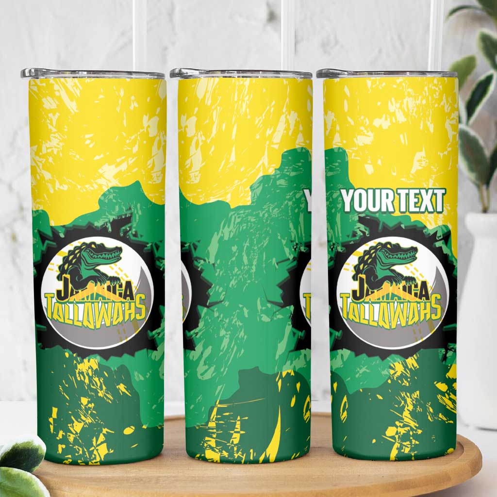 Custom Jamaica Cricket Skinny Tumbler Go Champions Tallawahs Grunge Style
