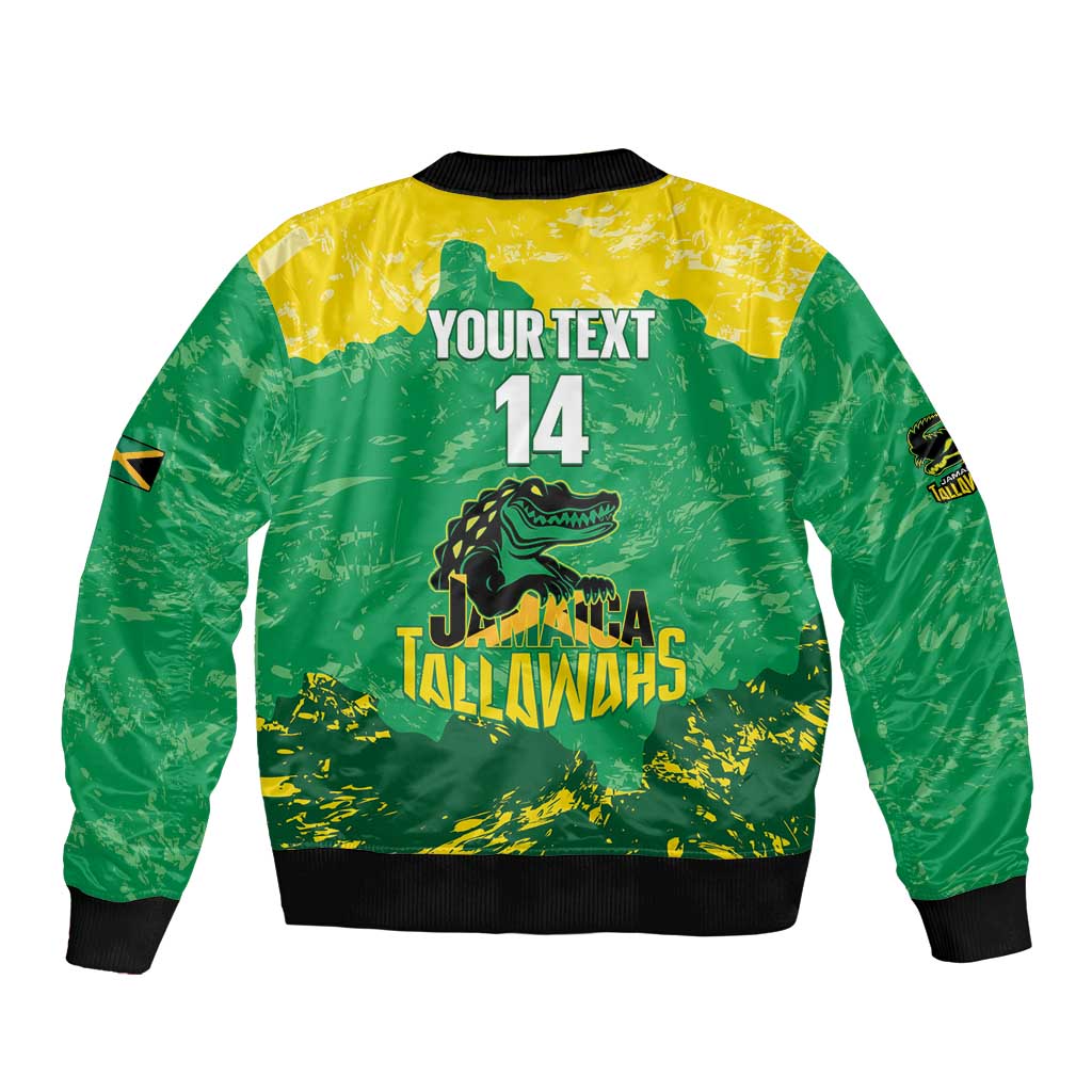 Custom Jamaica Cricket Sleeve Zip Bomber Jacket Go Champions Tallawahs Grunge Style