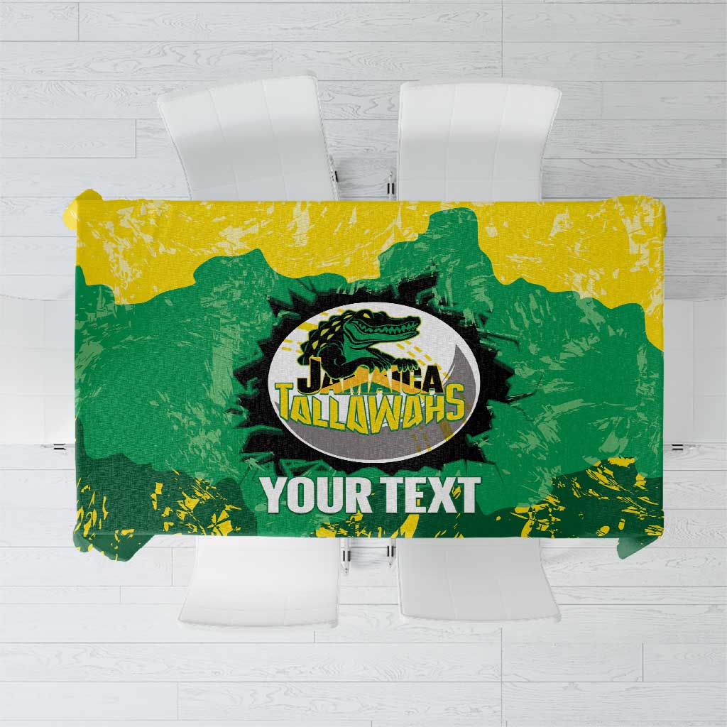 Custom Jamaica Cricket Tablecloth Go Champions Tallawahs Grunge Style