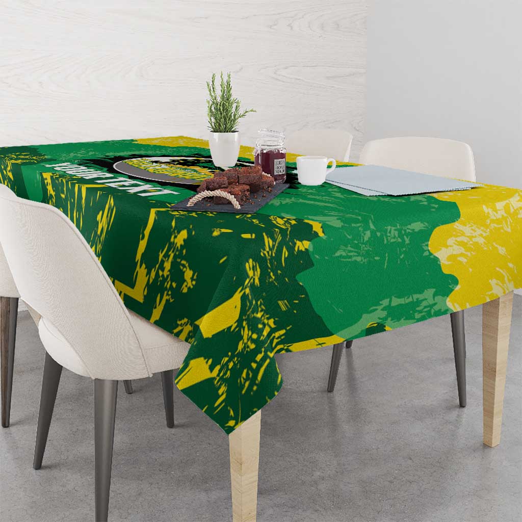 Custom Jamaica Cricket Tablecloth Go Champions Tallawahs Grunge Style