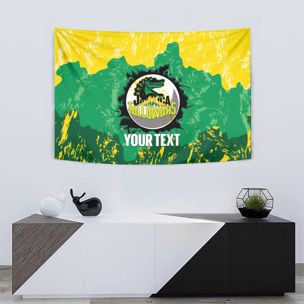 Custom Jamaica Cricket Tapestry Go Champions Tallawahs Grunge Style