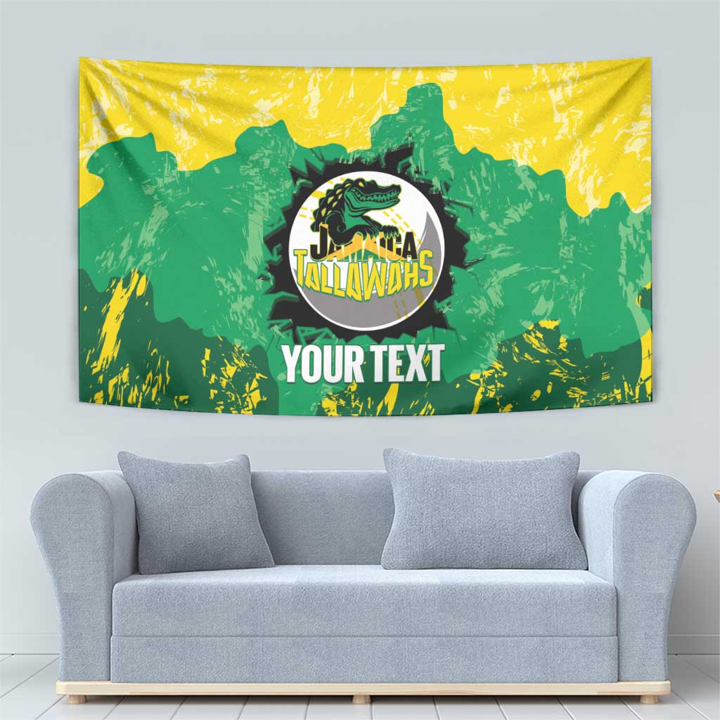 Custom Jamaica Cricket Tapestry Go Champions Tallawahs Grunge Style