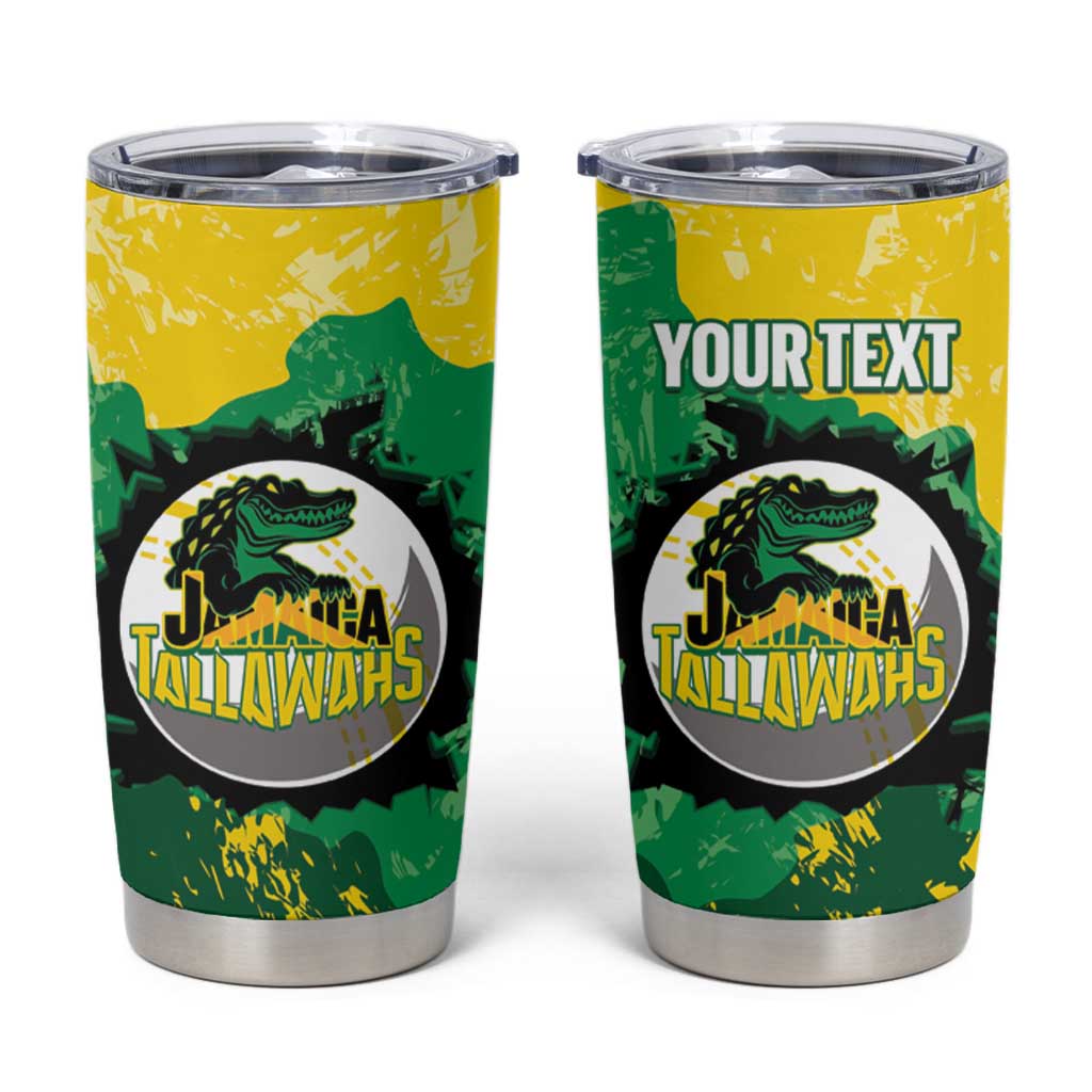 Custom Jamaica Cricket Tumbler Cup Go Champions Tallawahs Grunge Style
