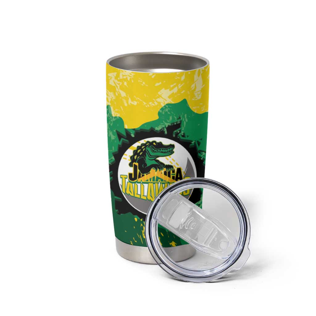 Custom Jamaica Cricket Tumbler Cup Go Champions Tallawahs Grunge Style