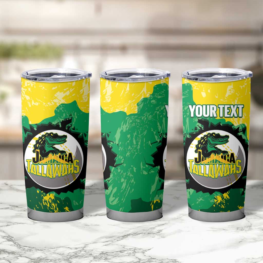 Custom Jamaica Cricket Tumbler Cup Go Champions Tallawahs Grunge Style