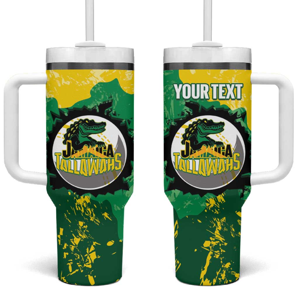 Custom Jamaica Cricket Tumbler With Handle Go Champions Tallawahs Grunge Style
