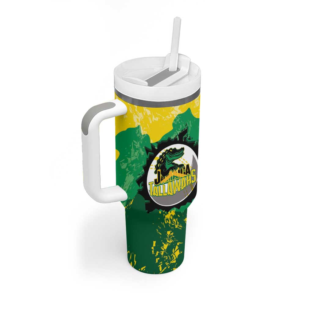 Custom Jamaica Cricket Tumbler With Handle Go Champions Tallawahs Grunge Style