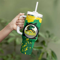 Custom Jamaica Cricket Tumbler With Handle Go Champions Tallawahs Grunge Style