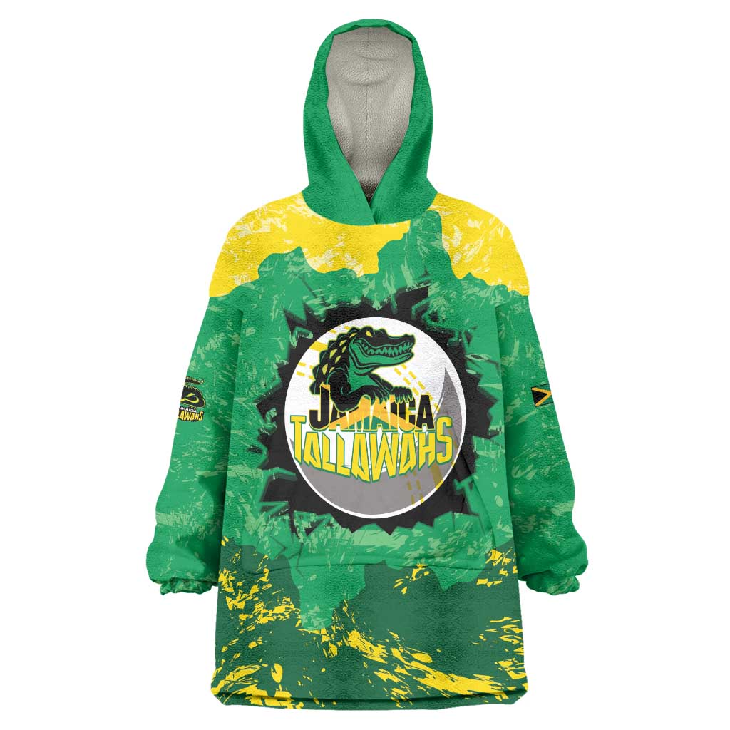 Custom Jamaica Cricket Wearable Blanket Hoodie Go Champions Tallawahs Grunge Style
