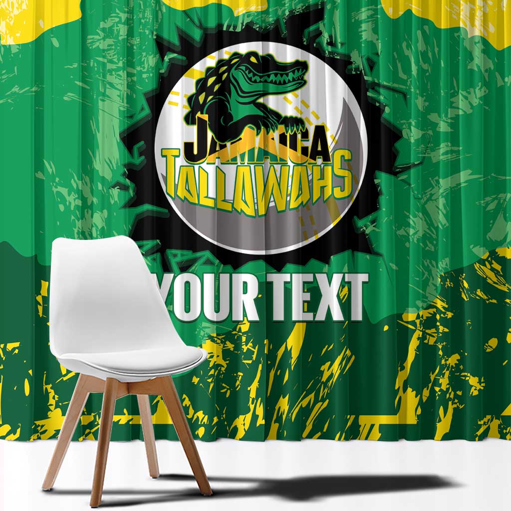 Custom Jamaica Cricket Window Curtain Go Champions Tallawahs Grunge Style