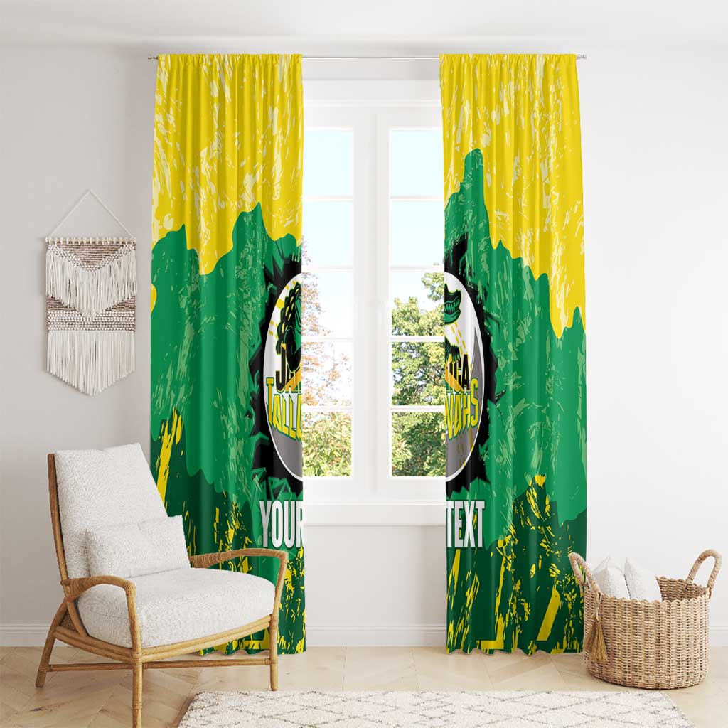 Custom Jamaica Cricket Window Curtain Go Champions Tallawahs Grunge Style