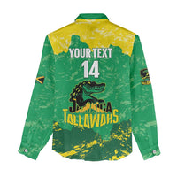 Custom Jamaica Cricket Women Casual Shirt Go Champions Tallawahs Grunge Style