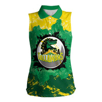 Custom Jamaica Cricket Women Sleeveless Polo Shirt Go Champions Tallawahs Grunge Style