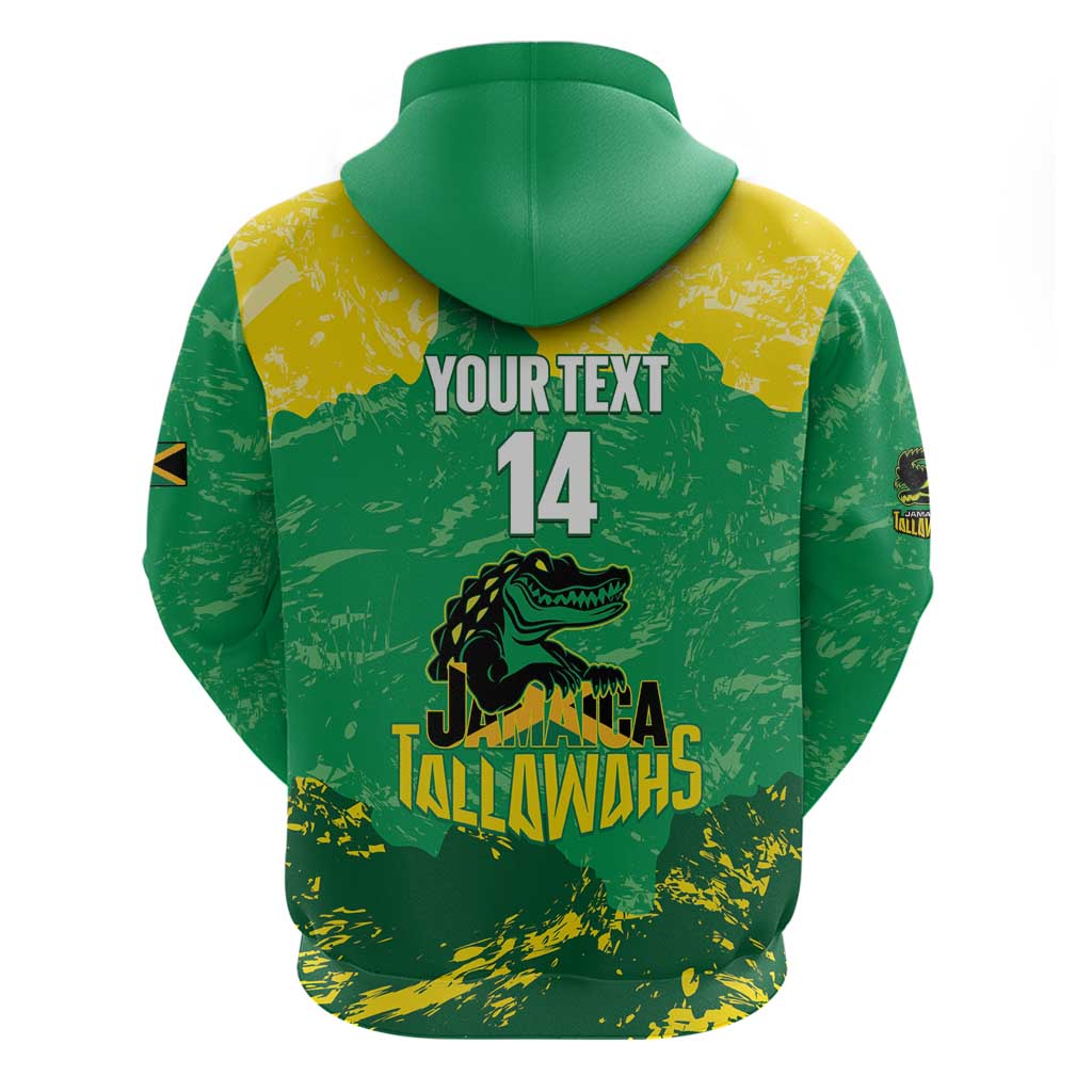 Custom Jamaica Cricket Zip Hoodie Go Champions Tallawahs Grunge Style
