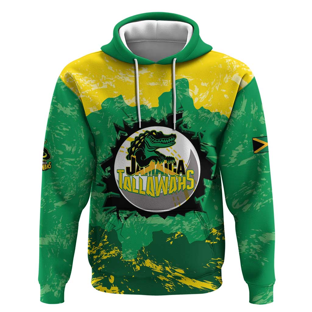 Custom Jamaica Cricket Zip Hoodie Go Champions Tallawahs Grunge Style