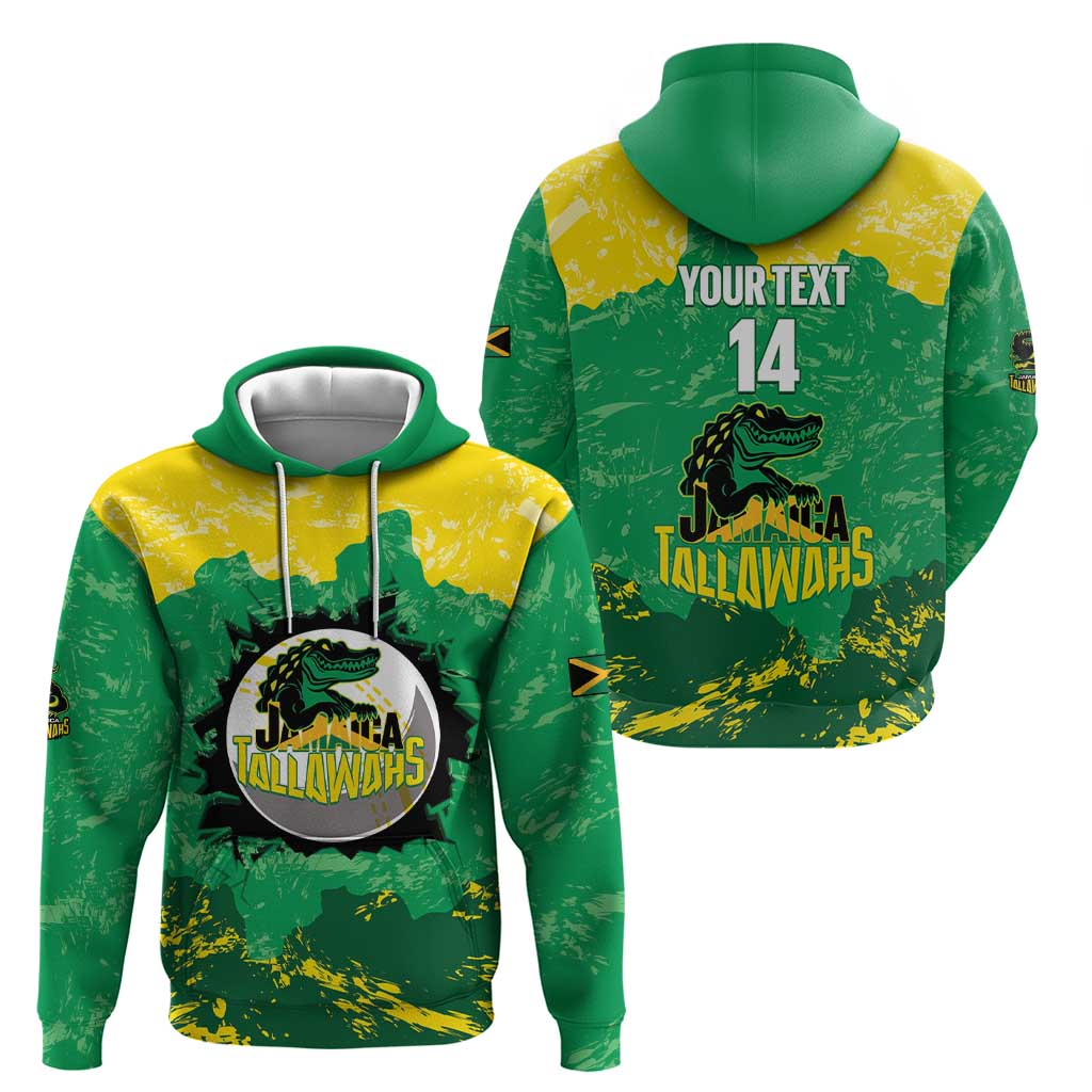 Custom Jamaica Cricket Zip Hoodie Go Champions Tallawahs Grunge Style