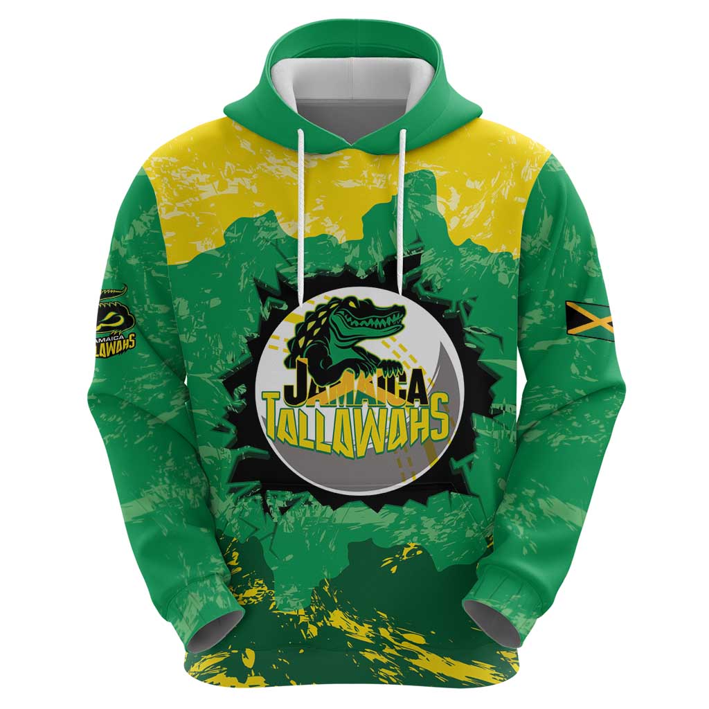 Custom Jamaica Cricket Zip Hoodie Go Champions Tallawahs Grunge Style