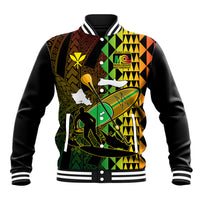Paddle Board Hawaii Baseball Jacket Molokai 2 Oahu World Championships Kakau Pattern - Wonder Print Shop