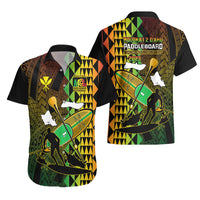 Paddle Board Hawaii Hawaiian Shirt Molokai 2 Oahu World Championships Kakau Pattern - Wonder Print Shop