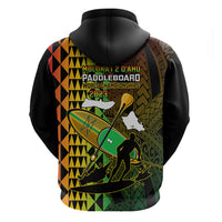 Paddle Board Hawaii Hoodie Molokai 2 Oahu World Championships Kakau Pattern - Wonder Print Shop