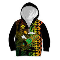 Paddle Board Hawaii Kid Hoodie Molokai 2 Oahu World Championships Kakau Pattern - Wonder Print Shop