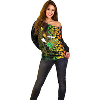 Paddle Board Hawaii Off Shoulder Sweater Molokai 2 Oahu World Championships Kakau Pattern - Wonder Print Shop