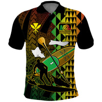 Paddle Board Hawaii Polo Shirt Molokai 2 Oahu World Championships Kakau Pattern - Wonder Print Shop