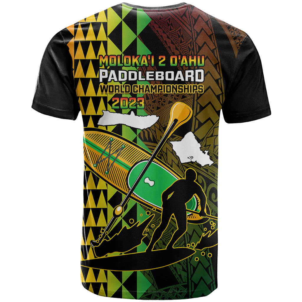 Paddle Board Hawaii T Shirt Molokai 2 Oahu World Championships Kakau Pattern - Wonder Print Shop