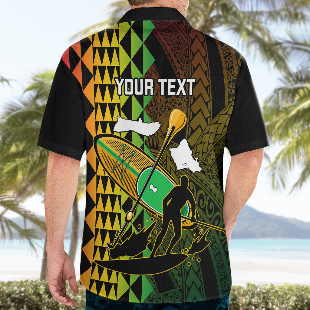 Personalised Paddle Board Hawaii Hawaiian Shirt Molokai 2 Oahu World Championships Kakau Pattern - Wonder Print Shop